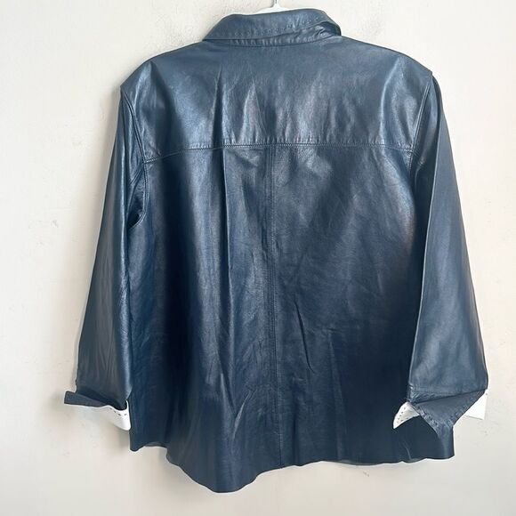 Liz Claiborne Leather Full Button Top XL - Picture 5 of 7
